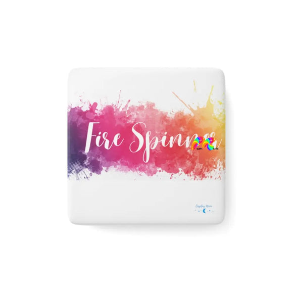 Fire Spinner Porcelain Magnet, Square - Ashley's Cosplay Cache