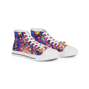 Galactic Pride Men’s Canvas High Top Sneakers Us 5 / White Sole Shoes