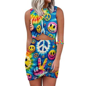 Sleek and vibrant Harmony Cut-Out Rave Dress from Prism Raves, featuring a daring navel-exposed design and hip-wrap silhouette that accentuates the figure, crafted in a comfortable polyester-spandex blend perfect for the EDM festival scene.
