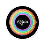 #Spin In A Rainbow Circle Round Stickers, Indoor\Outdoor - Cosplay Moon