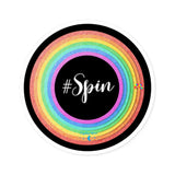 #Spin In A Rainbow Circle Round Stickers, Indoor\Outdoor - Cosplay Moon