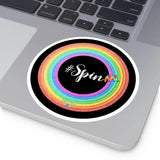#Spin In A Rainbow Circle Round Stickers, Indoor\Outdoor - Prism Raves