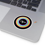 #Spin In A Rainbow Circle Round Stickers, Indoor\Outdoor - Prism Raves
