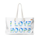 Large Overnight "I Love Hoops" Weekender Bag With Rope Handles - Cosplay Moon