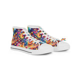 Joyful Whirls Men’s High Top Rave Sneakers Us 5 / White Sole Canvas Shoes