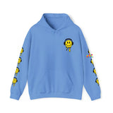 melting smiley face with headphones, melting beats hoodie, small to 5XL, edm, rave, festival hoodie - Cosplay moon