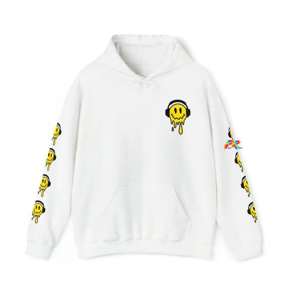 melting smiley face with headphones, melting beats hoodie, small to 5XL - Cosplay moon