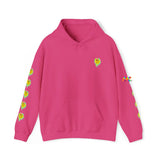 pink hoodie, rave, melting smiley, edm, heavy cotton/poly, smileys down arm, small to 5XL - Cosplay Moon