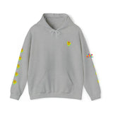 gray hoodie, rave, melting smiley, edm, heavy cotton/poly, smileys down arm, small to 5XL - Cosplay Moon