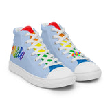 High Top, Canvas, Converse-style, Men's Shoes, Light Blue, Pride, LGBT, Lace-up - Cosplay Moon