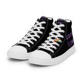 Men’s High Top Canvas Shoes, "Con Life", Black, Converse-style, Canvas Shoes - Cosplay Moon