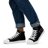 Men’s High Top Canvas Shoes, "Con Life", Black, Converse-style, Canvas Shoes - Cosplay Moon