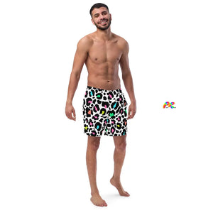Men's Colorful Leopard Print Swim Trunks - Cosplay Moon