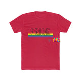 Men's Pride w Rainbow Lines Cotton Crew Tee - Cosplay Moon