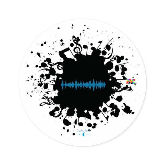 Music Note Splatter Round Stickers, Indoor\Outdoor - Ashley's Cosplay Cache