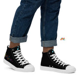 Music Notes Men's Canvas High Top Sneakers - Ashley's Cosplay Cache