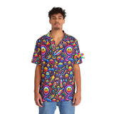 Neon Drip Men's Rave Hawaiian Shirt - Available in Various Sizes - Vibrant, Party-Ready Rave and Hawaiian Shirt Design - Prism Raves