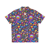 Neon Drip Men's Rave Hawaiian Shirt - Available in Various Sizes - Vibrant, Party-Ready Rave and Hawaiian Shirt Design