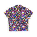 Neon Drip Men's Rave Hawaiian Shirt - Available in Various Sizes - Vibrant, Party-Ready Rave and Hawaiian Shirt Design