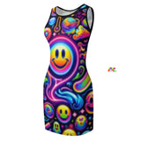Prism Raves' Neon Drip Tank Rave Dress, available in various sizes. This dress features a vibrant neon drip design, perfect for rave and festival wear. Made with comfortable, lightweight fabric for all-day wear, it's an ideal addition to any rave enthusiast's wardrobe."  For more details and to view size options, check out the product on Prism Raves' website 