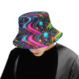Neon Pulse Rave Unisex Bucket Hat Black / One Size