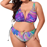 Neon Waves Plus Size Rave Bikini - Cosplay Moon