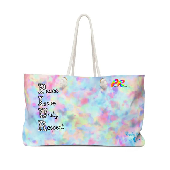 weekender bag t-bottom, rope handles, lined, canvas, polyester, rave giftsPLUR Rave Weekender Bag - Cosplay Moon