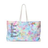 weekender bag t-bottom, rope handles, lined, canvas, polyester, rave giftsPLUR Rave Weekender Bag - Cosplay Moon