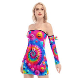 Plur Smiles Rave Dress With Arm Sleeves Lace-Up