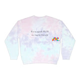 tie dye sweatshirt, rave funny t-shirts, plus sizes, small to 3XL, unisex - PLUR sweatshirt