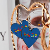 Natural-colored PLUR Wooden Heart-Shaped Earrings available on Prism Raves website, featuring 'Peace, Love, Unity, Respect' engraving, lightweight design, hypoallergenic material, copper-plated hooks, and dimensions suitable for comfortable wear at raves and festivals.