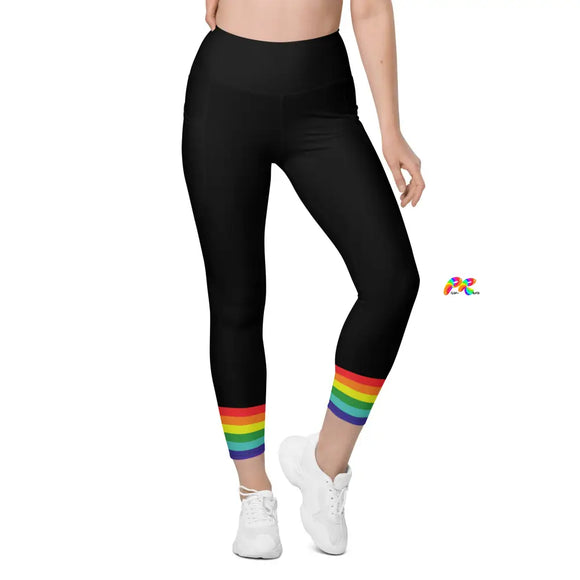 Pride Ankle Flag Leggings with Pockets - Cosplay Moon