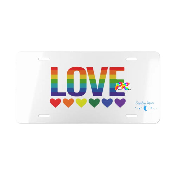 Pride/LGBTQ, White, Love, Vanity Plate