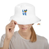 Pride Bucket Hat, Love, White, LGBTQ Hat, Cotton Twill, LGBTQ Gifts - Cosplay Moon