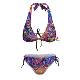 Pride Nebula Plus Size Rave Bikini: A Vibrant and Comfortable Festival Swimsuit, Perfect for Celebrating in Style with Plus Size Rave Swimwear.