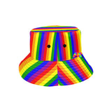 bucket hat with pride rainbow stripes 100% Polyester Unisex Hat 8.82 Oz. Soft and comfortable. Running threads and four round-shaped threads for the special design. Men's or Women's Bucket hat Pride Stripes Bucket Hat - Cosplay Moon