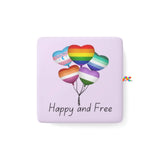 Pride/LGBT Magnet, Pride Balloons "Happy and Free" LGBTQ Gifts, Porcelain Magnet, Square - Cosplay Moon