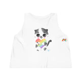 Women's Sleeveless Pride/LGBTQ Flowy Crop Top, Pride Cat - Cosplay Moon