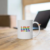 Pride/LGBTQ White Ceramic Mug, Pride Gift