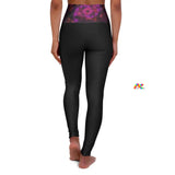 Purple Fractal High Waisted Yoga Leggings - Cosplay Moon