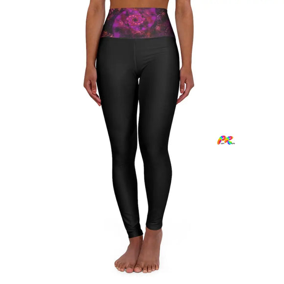 Purple Fractal High Waisted Yoga Leggings - Cosplay Moon