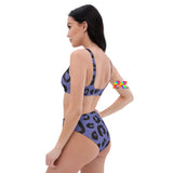 Purple Leopard Print Recycled High-waisted Bikini - Ashley's Cosplay Cache