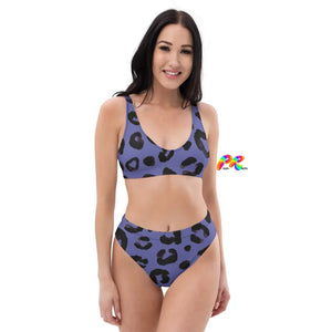 Purple Leopard Print Recycled High-waisted Bikini - Ashley's Cosplay Cache