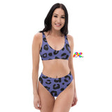 Purple Leopard Print Recycled High-waisted Bikini - Ashley's Cosplay Cache