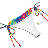 Rave or Festival bikini with wavy colorful pattern Soft and stretchy material with UPF 50+ Sizes up to 6XL Bikini top comes with removable padding for comfort Multiple ways to tie and style the bikini set Radiant Hue Rave Bikini - Cosplay Moon