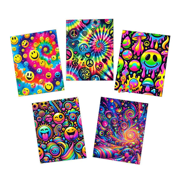 Radiant Vibes Multi-Design Greeting Cards (5-Pack) 4.25’ X 5.5’ (Vertical) / Uncoated Paper Products