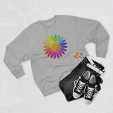 Rainbow Flower Unisex Premium Crewneck Sweatshirt - Ashley's Cosplay Cache