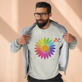 Rainbow Flower Unisex Premium Crewneck Sweatshirt - Ashley's Cosplay Cache