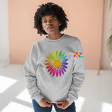 Rainbow Flower Unisex Premium Crewneck Sweatshirt - Ashley's Cosplay Cache