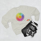 Rainbow Flower Unisex Premium Crewneck Sweatshirt - Ashley's Cosplay Cache